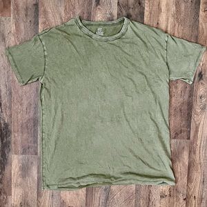 Aerie Distressed Green Raglan Boyfriend Tee